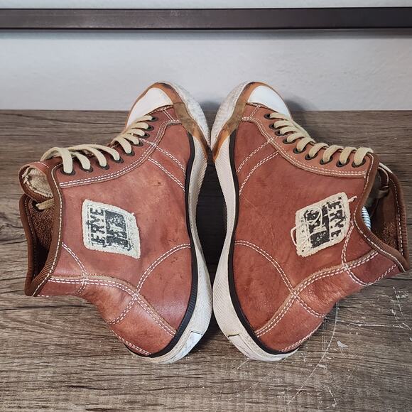 Frye Greene Tall Lace Men's Distressed Leather Shoes Sneakers Size 7.5 Brown - Picture 5 of 9